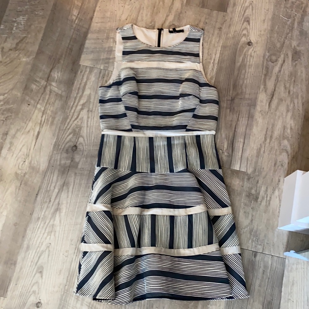 Cream and slate dress